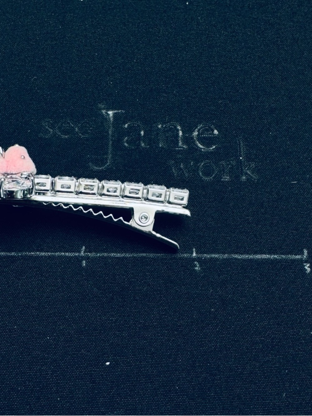 Pink Teddy Crystal Hair Clip - Picture 3 of 6